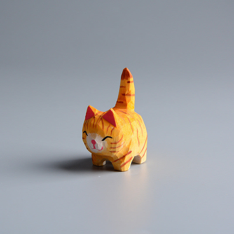 Hand Carved Wooden Cat