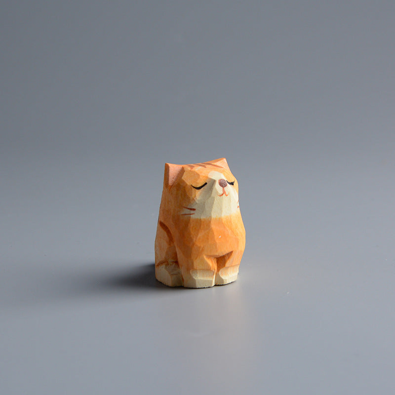 Hand Carved Wooden Cat