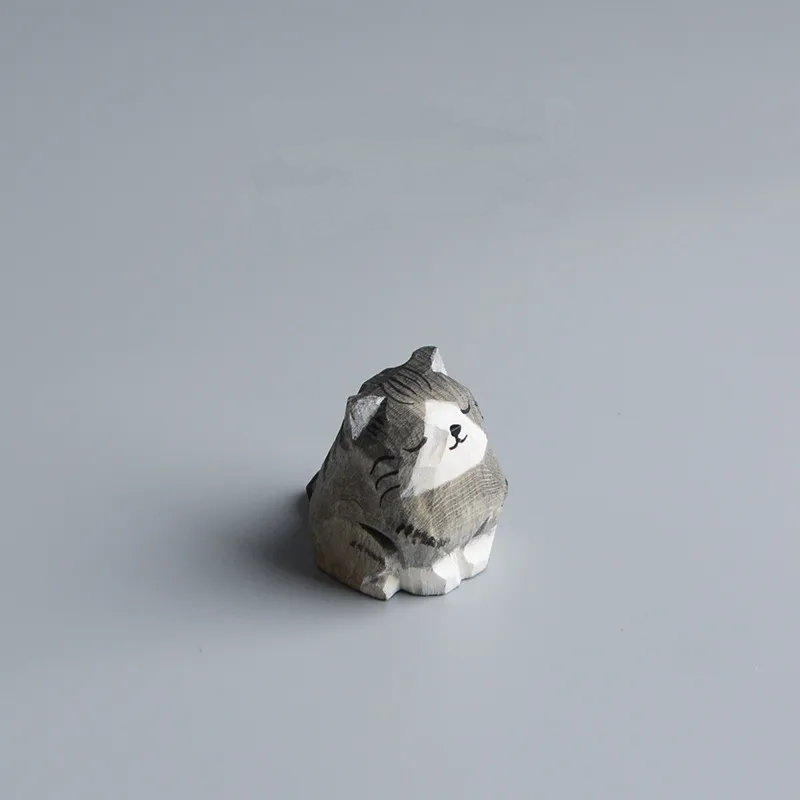 Hand Carved Wooden Cat