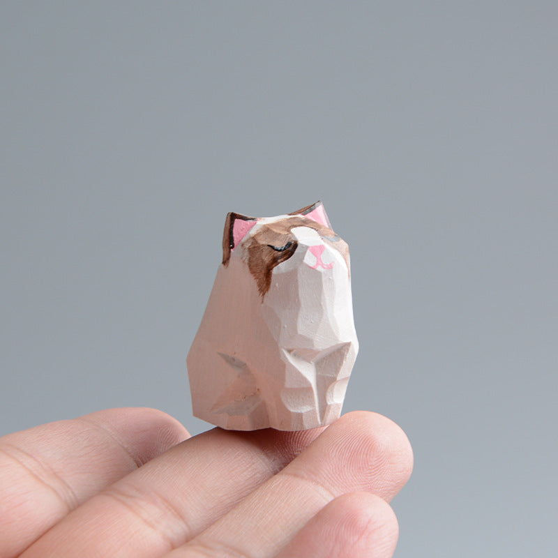 Hand Carved Wooden Cat