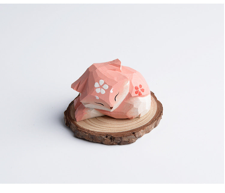 Hand Carved Wooden Cat