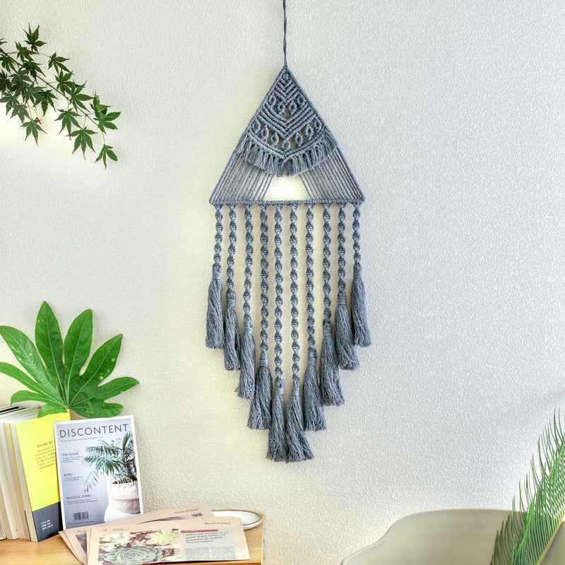 Handwoven Dream Catcher as a Triangular Pendant