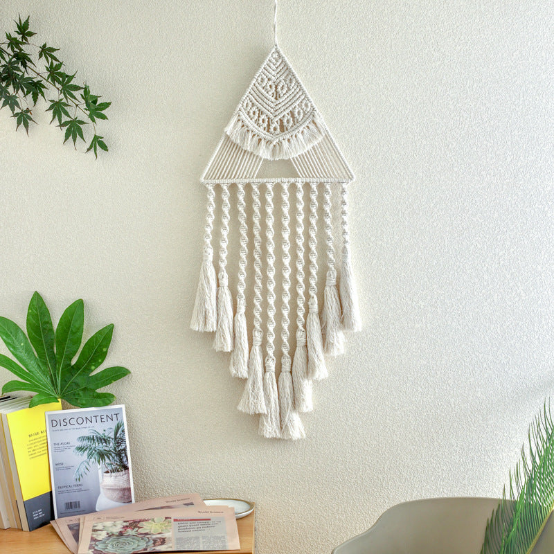 Handwoven Dream Catcher as a Triangular Pendant