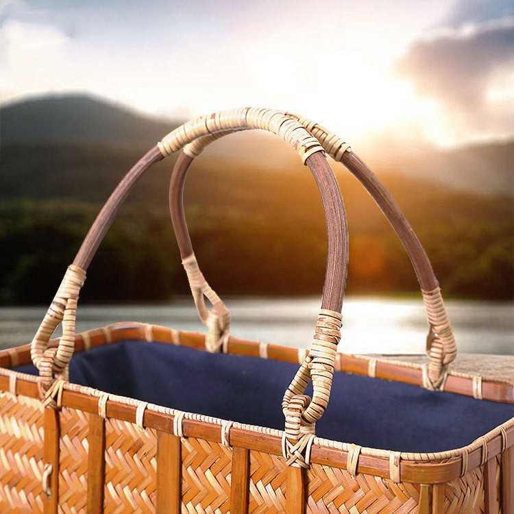 Bamboo Woven Traditional Picnic Bag