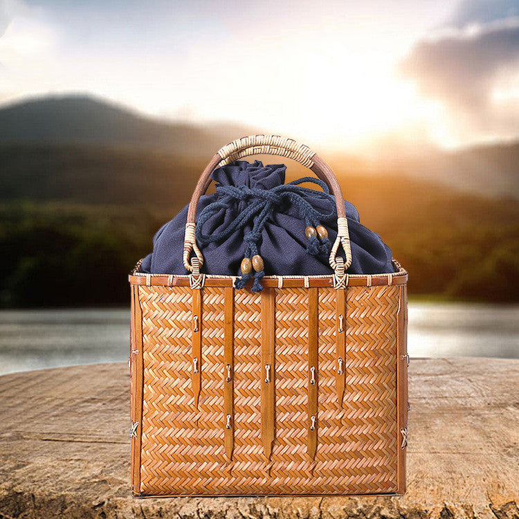 Bamboo Woven Traditional Picnic Bag