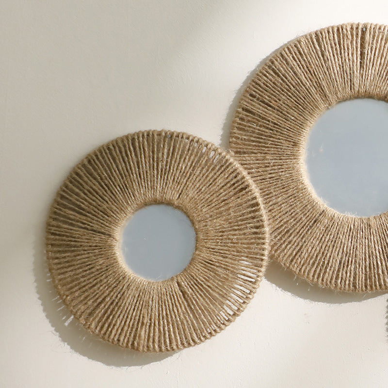Bohemian Handmade Hemp Rope Woven Mirror Wall Decoration